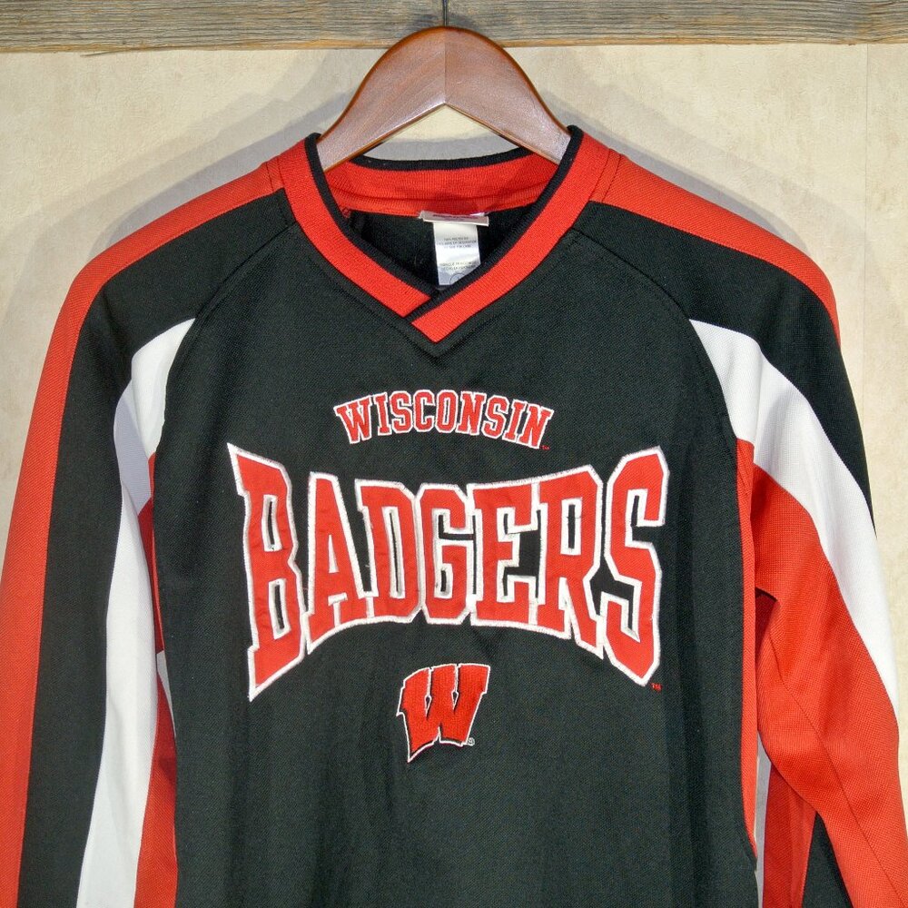 Youth Wisconsin Badgers L (16/18) L/S Jersey Shirt Mighty Mac Sports Jersey